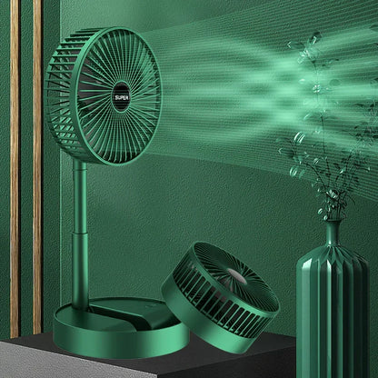 Rechargeable Folding Table Fan – Portable Telescopic Air Cooler