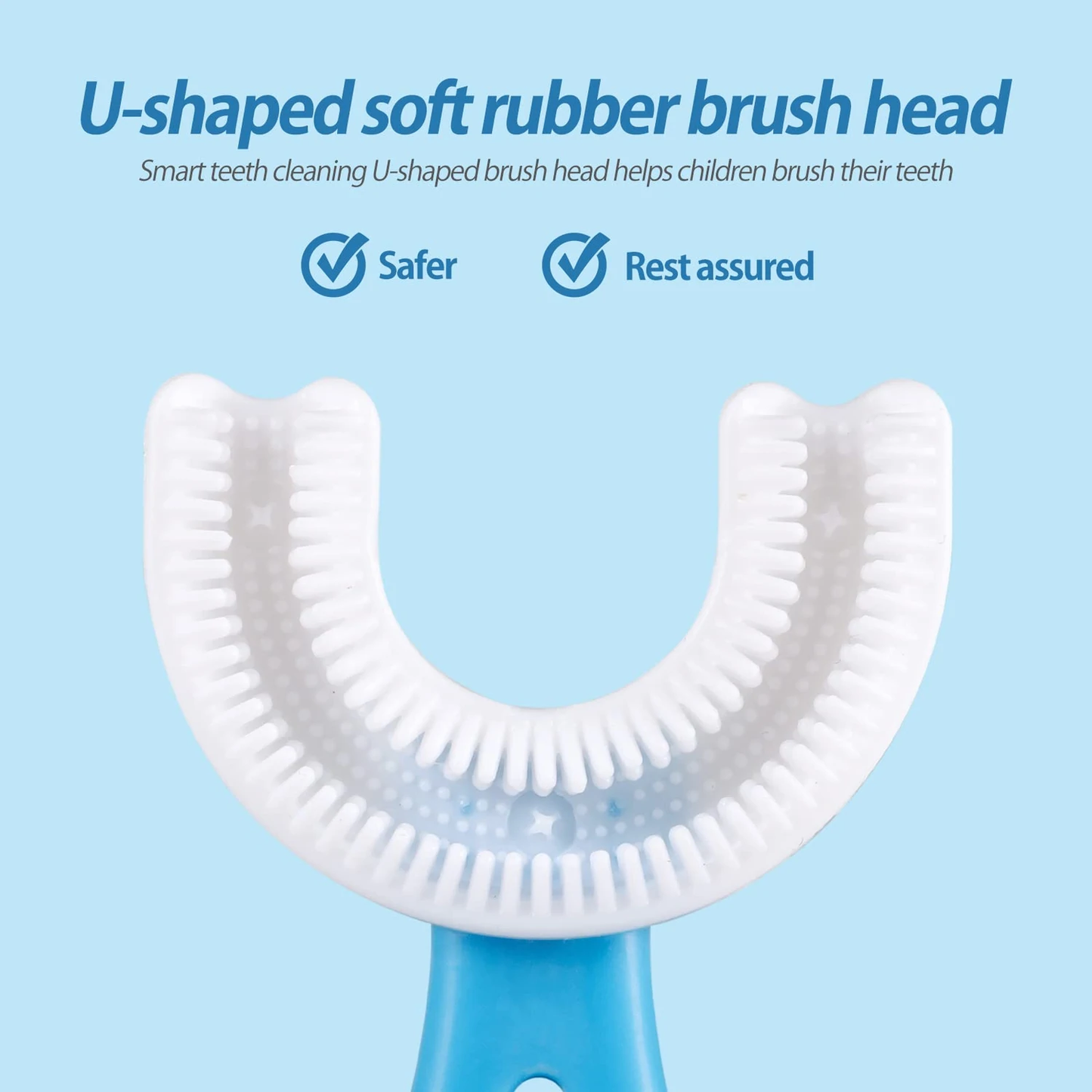 (Without Box)1 PC - 360 Degree U-Shaped Baby Toothbrush Children Child Toothbrush Teethers Baby Brush Silicone Kids Teeth Oral Care Cleaning (random color)