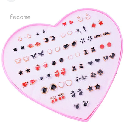 36 Pairs Of Random Beautiful Ear studs Silicon Back With Back Stopper