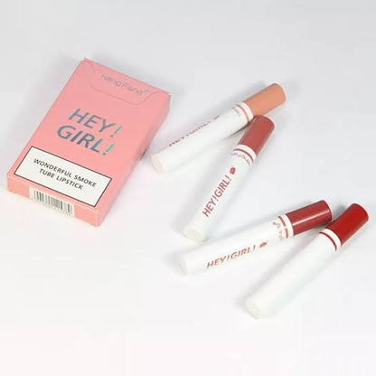 4-in-1 Trending Lipstick Set – Cigarette-Shaped Matte Lipsticks, Long-Lasting, Easy to Apply, Non-Sticky & Fade-Resistant Lip Gloss for Makeup Lovers