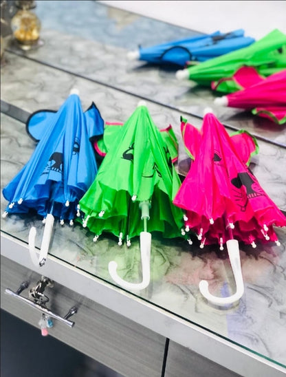 Small Kids Cartoon Umbrella – Multicolor, Random Shape & Design, Lightweight & Compact