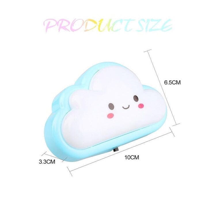 Smiley Cloud Plug-In LED Night Light – Soft Warm Glow Baby Lamp, Kids Night Light for Bedroom & Nursery (Random Color)