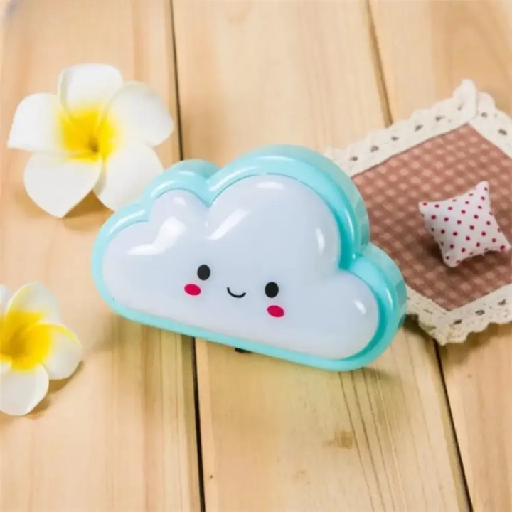 Smiley Cloud Plug-In LED Night Light – Soft Warm Glow Baby Lamp, Kids Night Light for Bedroom & Nursery (Random Color)