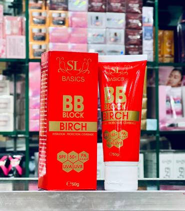 SL Basics BB Block SPF 50+ Tinted Sunscreen – Hydrating & Protective BB Cream with Vitamin E & Lotus Extract (50ml)