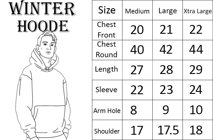 New Summer Collection Full Black Hoodie with WA Print for Men and Boys – Comfortable, Fashionable & Casual Wear - Large