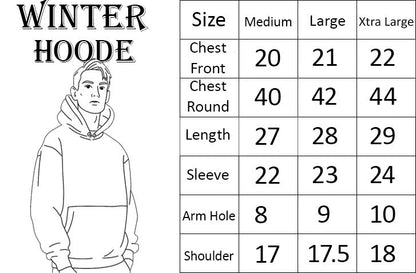 New Summer Collection Full Black Hoodie with WA Print for Men and Boys – Comfortable, Fashionable & Casual Wear - Large