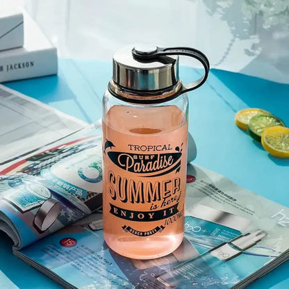 Portable Glass Water Bottle Durable Construction Smooth Finish Comfortable Grip Easy Carry Premium Quality - 1000ML