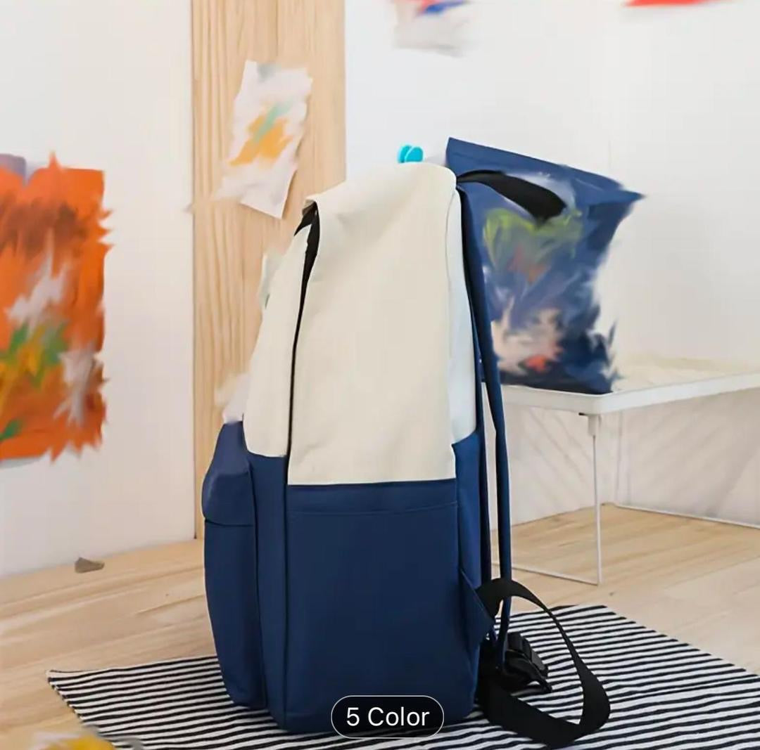 Cute Cat Print 5-in-1 School Bag Set for Girls – Backpack, Handbag, Crossbody Pouch, Pencil Case & Lunch Bag Stylish Combo black