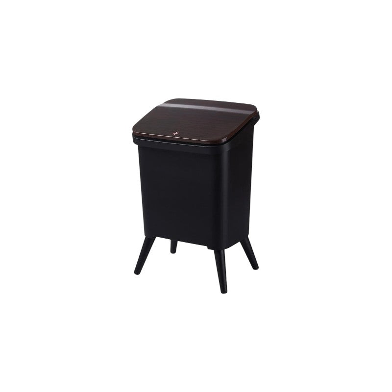 Royal Wooden Trash Bin with Lid | Minimalist Dustbin for Kitchen, Bedroom & Office Black 12L