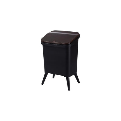 Royal Wooden Trash Bin with Lid | Minimalist Dustbin for Kitchen, Bedroom & Office Black 12L
