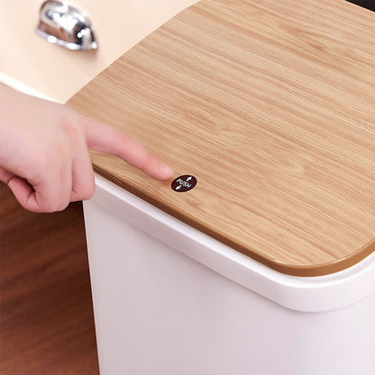 Royal Wooden Trash Bin with Lid | Minimalist Dustbin for Kitchen, Bedroom & Office Black 12L