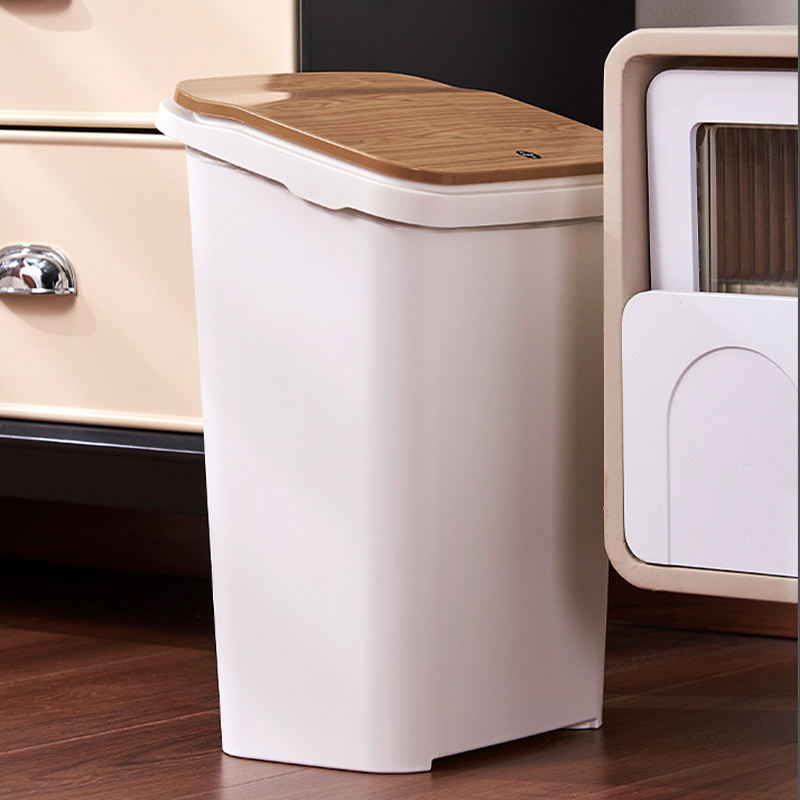 Royal Wooden Trash Bin with Lid | Minimalist Dustbin for Kitchen, Bedroom & Office Black 12L