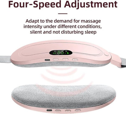 Portable Menstrual Heating Pad Belt for Women – Electric Period Pain Relief Massager with 3 Heat Levels & 4 Massage Modes - With Box