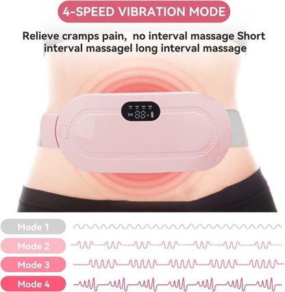 Portable Menstrual Heating Pad Belt for Women – Electric Period Pain Relief Massager with 3 Heat Levels & 4 Massage Modes - With Box