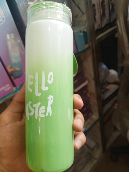 Hello Master 480ml Frosted Glass Water Bottle - Transparent Leak-Proof Portable Drinkware with Carrying Strap (Random Color) Rs 364
