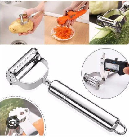 Stainless Steel Multi Peeler – Ergonomic Fruit and Vegetable Peeler with Hanging Hook