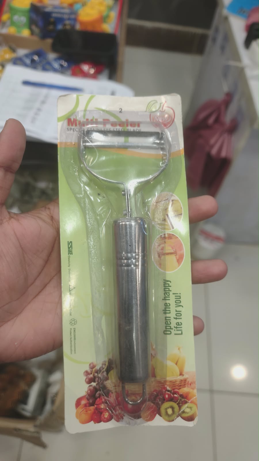 Stainless Steel Multi Peeler – Ergonomic Fruit and Vegetable Peeler with Hanging Hook