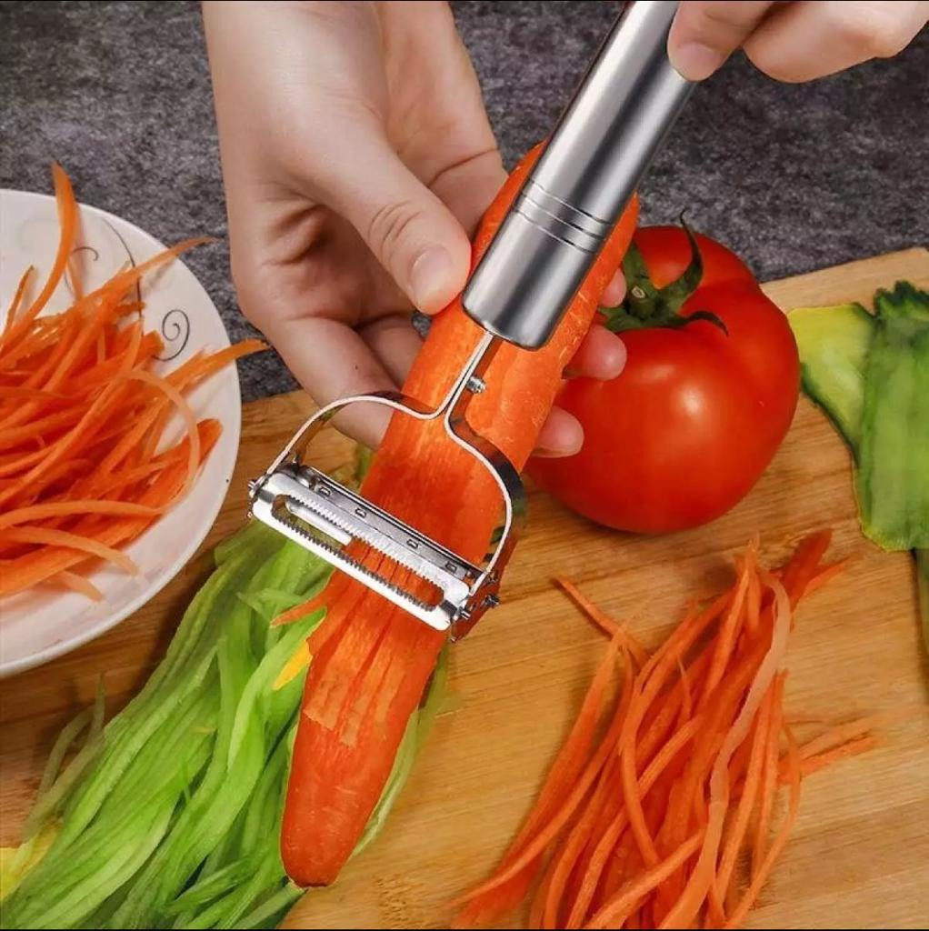 Stainless Steel Multi Peeler – Ergonomic Fruit and Vegetable Peeler with Hanging Hook