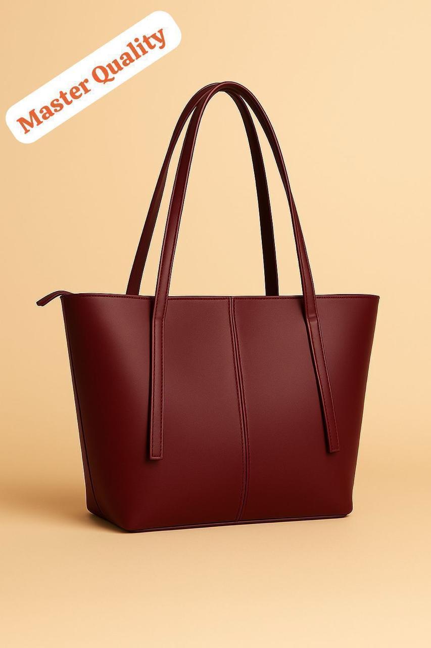 Women’s Leather Tote Bag With Zipper Pocket Master Quality Stylish And Durable Fashion Accessory | Black