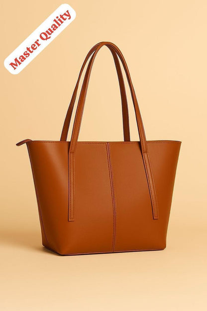 Women’s Leather Tote Bag With Zipper Pocket Master Quality Stylish And Durable Fashion Accessory | Black