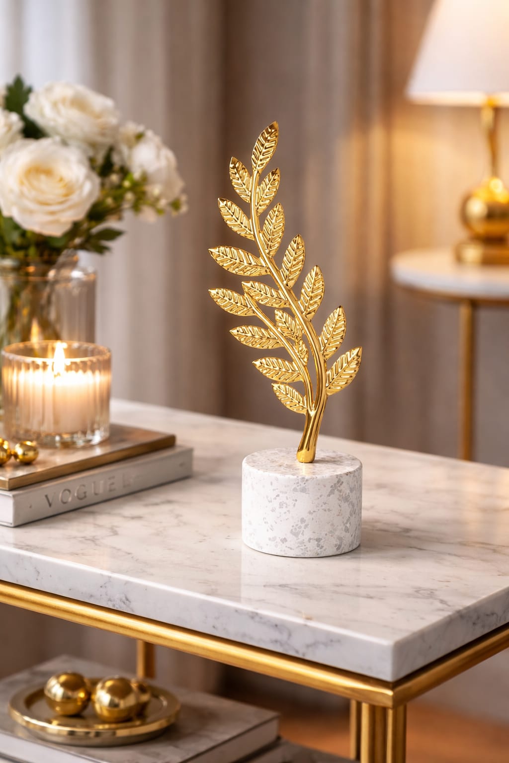 Luxury Decorative Showpiece Size 8.5x4.6x20cm – Elegant Home & Office Decoration Piece for Table, Shelf & Living Room