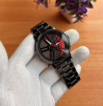 Men's Stylish Spinning Dial Watch – Premium Rotating Wheel Design Wrist Watch for Men