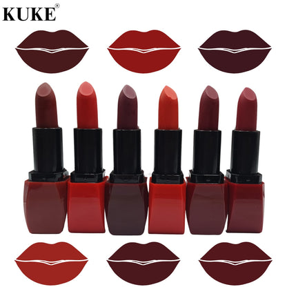 6 Pcs Matte Velvet Lipstick Set – Creamy Long Lasting Lip Color Collection | Shades of Red