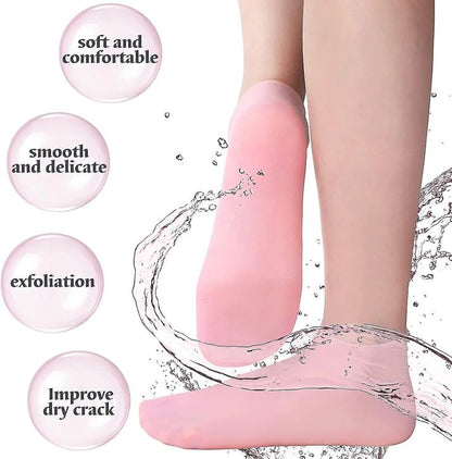 Silicone Moisturizing Heel Socks – Reusable Cracked Heel Care Socks