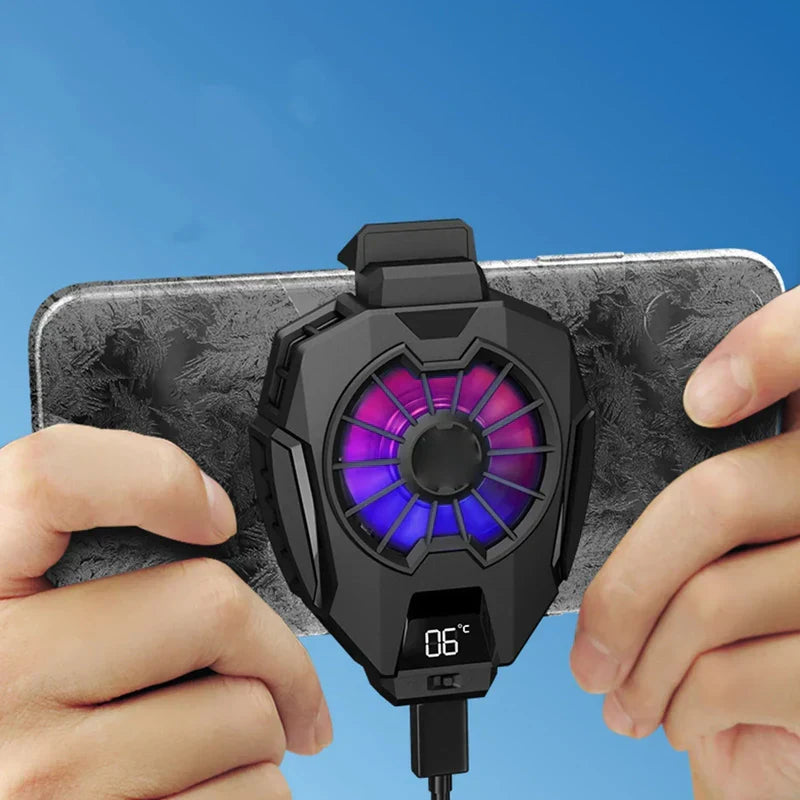 S-72 Portable Mobile Phone Cooling Fan with LED Light – Silent & Compact