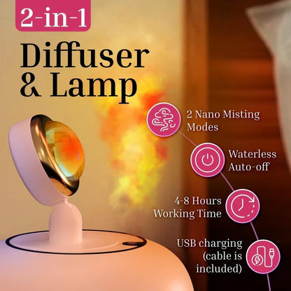Sunset Night Light Humidifier | 2-in-1 Color Changing Lamp