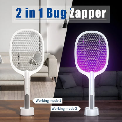 Rechargeable Mosquito Racket with Stand | Electric Insect Killer Bat