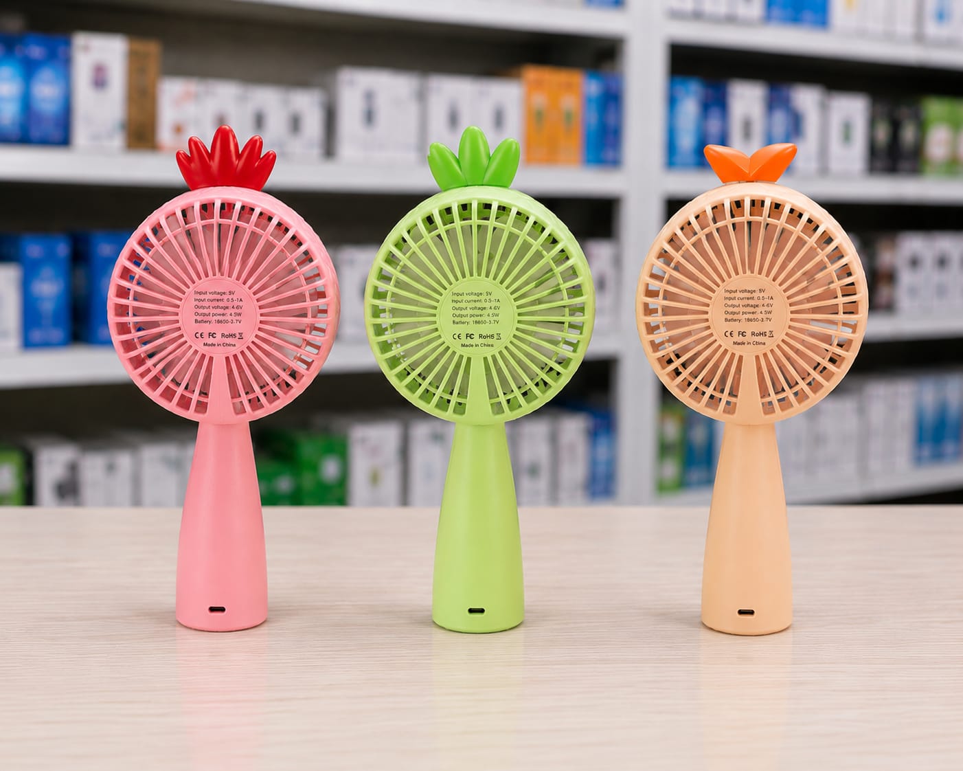 Rainbow LED Mini Fan – USB Rechargeable Handheld Fan