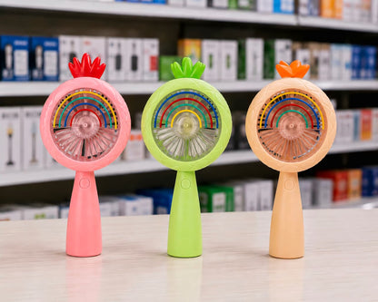 Rainbow LED Mini Fan – USB Rechargeable Handheld Fan