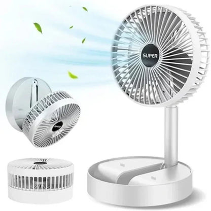 Rechargeable Folding Table Fan – Portable Telescopic Air Cooler