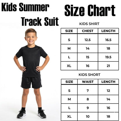 Kids Plain Summer Tracksuit Set – Soft Cotton Blend Half Sleeve T-Shirt & Comfortable Shorts Co-Ord Outfit for Boy