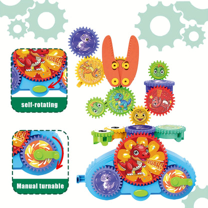 Gears Building Blocks Toy | Puzzle Construction Set | Creative Learning Blocks for Kids 3+ | Boys & Girls