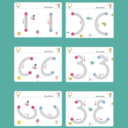 Magical Tracing Workbook Set for Kids – Reusable Learning to Write Alphabet, Numbers & Line Tracing Practice Book with Magic Pen