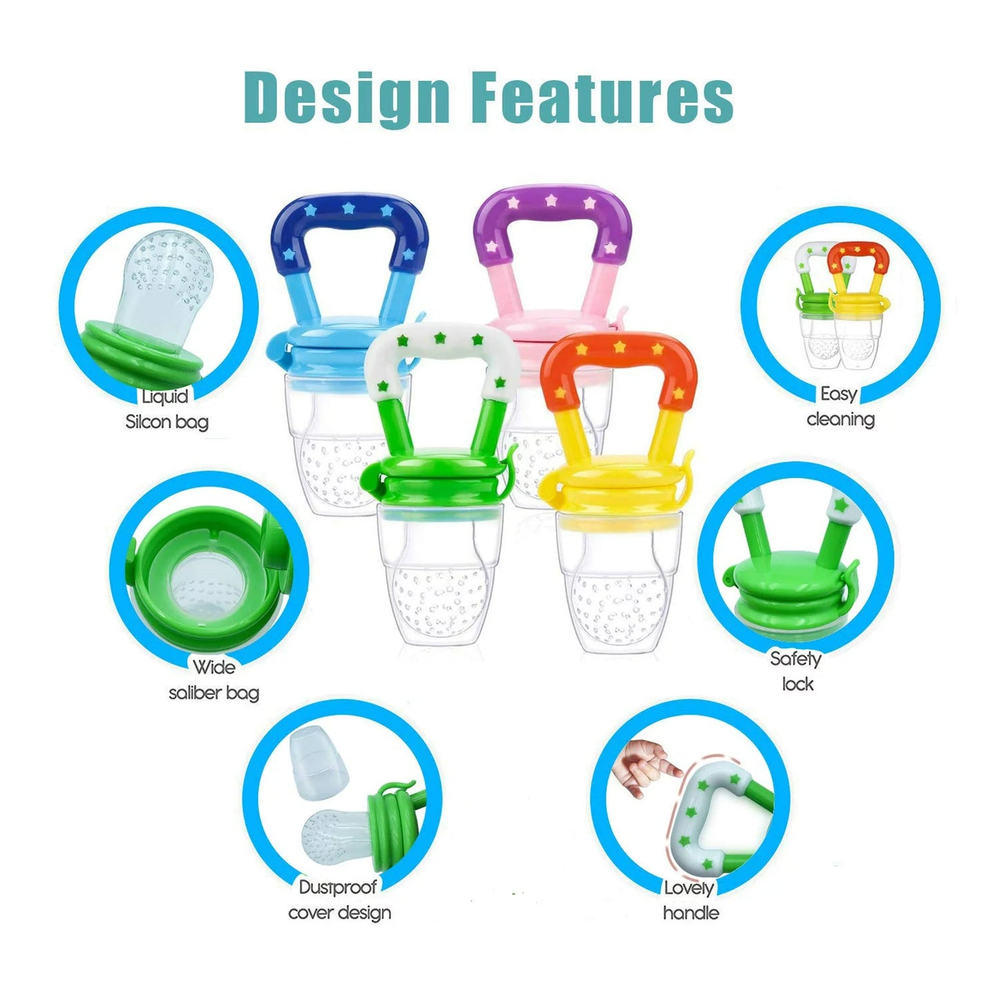 Baby Solid Baby Fruit Pacifier Fresh Fruit Feeder Infant Teething Toy Nibbler Teether Pacifier Safe Silicone Pacifier (random color)