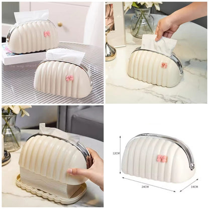 Decorative Shell Tissue Box Case Elegant And Modern Napkin Holder Stylish Daily Use Home And Office Accessory